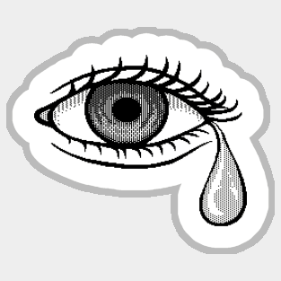 Crying Eye Pixel Art Sticker